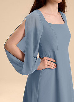 Azazie Bondi Junior Abito A-Line in Chiffon Blusa Crepuscolo image8