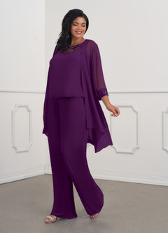 Azazie Maura Mother of the Bride Dresses Grape Jumpsuit/Pantsuit Sequins Chiffon Dress image8