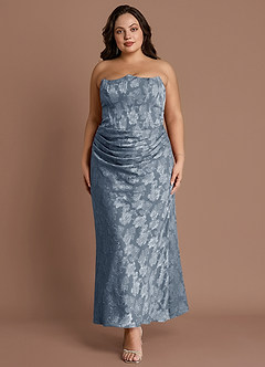 Vestido Azul Polvoriento Largo Ezrena image7