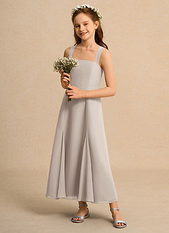 Azazie Tater Junior Formal vestidos de niña de las flores Vestido de Escarcha de Gasa de Corte En A con Plisado image6