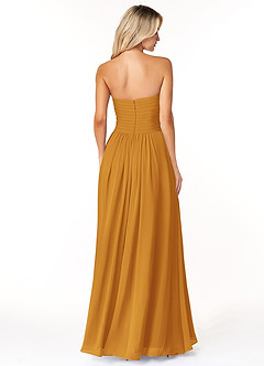 Azazie Yazmin Bridesmaid Dresses Butterscotch A-Line Sweetheart Neckline Chiffon Convertible Dress image2