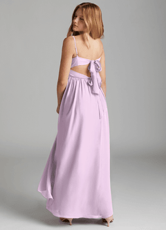 Azazie Zeya Junior A-Linie Chiffon Kleid Frostiges Flieder image5