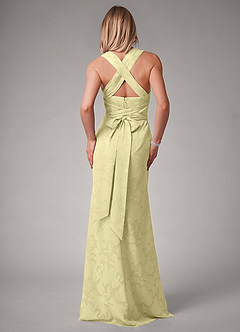 Azazie Luci Bridesmaid Dresses Lemon Sorbet Mermaid Pleated Floral Burnout Convertible Dress image2