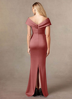 Azazie Ludlow Mother of the Bride Dresses Antique Rose Mermaid Pleated Stretch Satin Dress image4