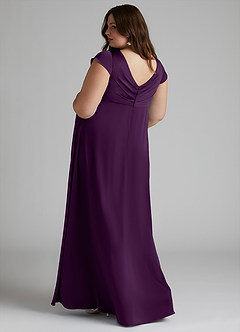 Azazie Allessia Maternity Bridesmaid Dresses A-Line Pleated Stretch Satin Floor-Length Dress image9