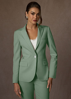 front Kennedy Matcha Structured Stretch Pants Suit