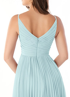 Azazie Raychelle Bridesmaid Dresses Sea Glass A-Line V-Neck Chiffon Dress image3