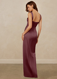Christian Siriano Bridal for Azazie 1017 Bridesmaid Dresses Sangria Sheath Sweetheart Neckline Stretch Satin Dress image6