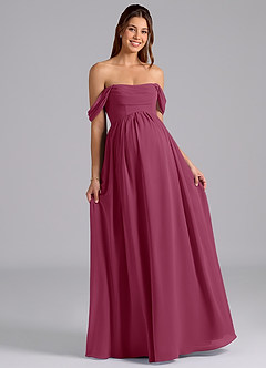 Azazie Saige Maternity Bridesmaid Dresses A-Line Pleated Chiffon Floor-Length Dress image4