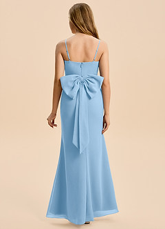 Azazie Amelia Junior Meerjungfrau-Linie Plissee Chiffon Kleid Puderblau image2