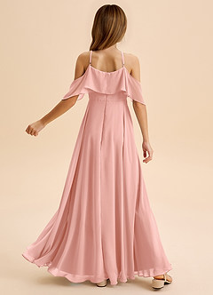 Azazie Tessabelle Junior Rosette A-Line Off the Shoulder Chiffon Dress image2