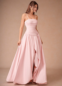 Elysia Strawberry Pink Pleated Gown image8