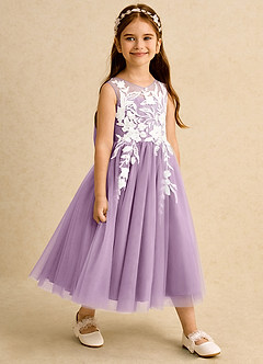 Azazie Sundae Flower Girl Dresses Wisteria Ball-Gown Lace Dress image4