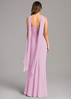 Azazie Sorrel Bridesmaid Dresses Candy Pink Mermaid Corset Chiffon Dress image5