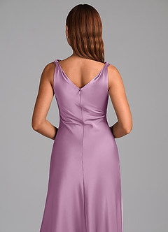 Azazie Nerine Brudtärnklänningar Klä av A-Linje i Stretch Satin Plisserad Blåregn image2