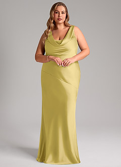 Azazie Rylina Robes de demoiselle d'honneur Robe Sirène en Satin extensible Canari image10