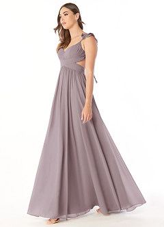 Azazie Kasia Bridesmaid Dresses Dusk A-Line Ruched Chiffon Dress image3