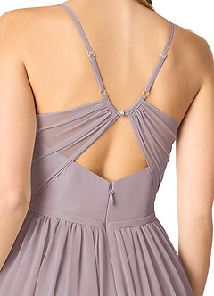 Azazie Cora Bridesmaid Dresses Dusk A-Line Pleated Chiffon Dress image3