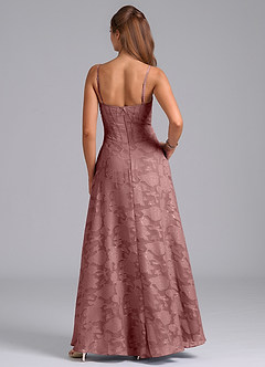 Azazie Stasy Final Sale Dusty Rose A-Line Sweetheart Neckline Floral Burnout Dress image2