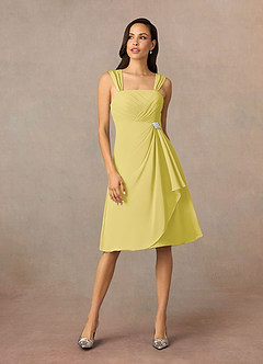 Azazie Olivia Suknie dla Matki Panny Młodej Linia A Pofałdowany Szyfon Długość do kolan Sukienka image3