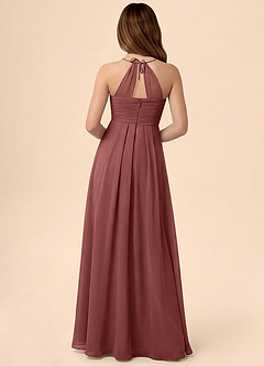 Azazie Ginny Junior Vestido de Amatista de Gasa de Corte en A con Plisado image4