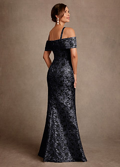 Azazie Bakersfield 신부의 어머니 드레스 인어 오프 더 숄더 플로럴 자카드 플로어 길이 드레스 image2