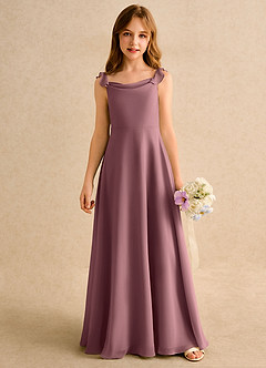 Azazie Puppy Girls Formal Flower Girl Dresses Amethyst A-Line Pleated Chiffon Dress image5