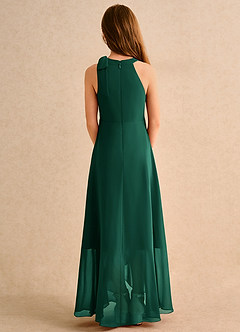 Azazie Boop Girls Formal Sukienki dla dziewczynek sypiących kwiaty Linia A Ukłon Szyfon Asymetryczny Sukienka image2