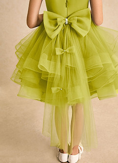Azazie Tinie Abiti da Ragazza di Fiori Abito Principessa in Tulle Fiocco Citronella image7