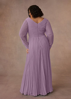 Azazie Zina Mother of the Bride Dresses Wisteria A-Line Pleated Chiffon Dress image8