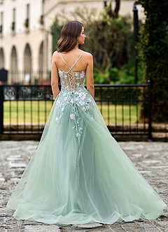 Althea Grün Garten 3D-Spitzen-Abendkleid image2