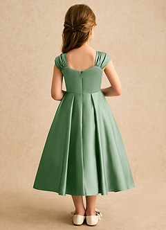 Azazie Yosemite Flower Girl Dresses Matcha Ball-Gown Sweetheart Neckline Matte Satin Dress image2