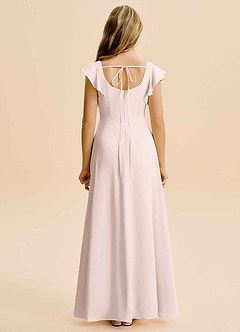 Azazie Bondi Junior Abito A-Line in Raso Elasticizzato Spacco Laterale Rosa Rossore image2