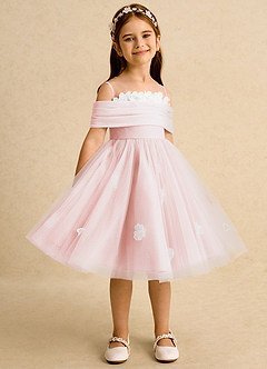 Azazie May Flower Girl Klänningar Klänning Balklänning i Tyll Plisserad image3