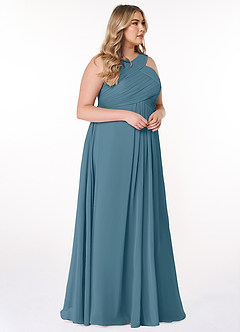 Azazie Kaleigh Abiti da Damigella Abito A-Line in Chiffon Plissettato Bermuda image10