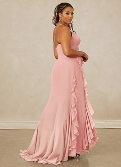 Christian Siriano Bridal for Azazie 1006 Bridesmaid Dresses Rosette Mermaid Ruched Chiffon Dress image9