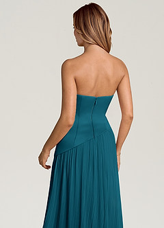Azazie Tierney Bridesmaid Dresses Ink Blue A-Line Strapless Chiffon Convertible Dress image5