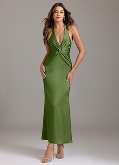 Azazie Valerie Bridesmaid Dresses Juniper Mermaid Pleated Stretch Satin Dress image1