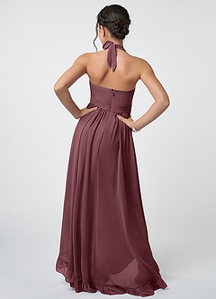 Azazie Hermione Junior Sangria A-Line Chiffon Dress image3