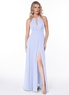 Azazie Evalleen Bridesmaid Dresses Lavender A-Line Pleated Chiffon Dress image4