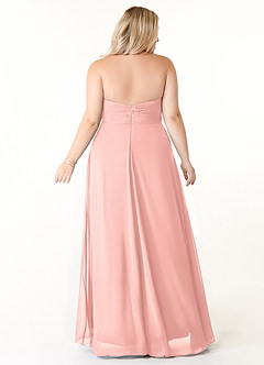 Azazie Tessie Bridesmaid Dresses Rosette A-Line V-Neck Pleated Chiffon Dress image7