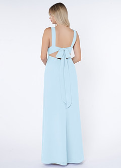 Azazie Christiana Bridesmaid Dresses Sky Blue A-Line V-Neck Pleated Chiffon Dress image3
