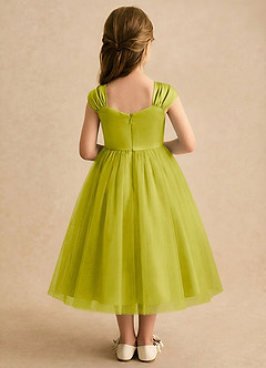 Azazie Yosemite Flower Girl Dresses Lemongrass Ball-Gown Sweetheart Neckline Tulle Dress image2