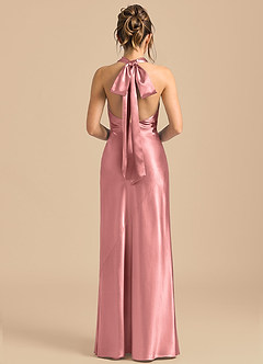 Azazie Velli Brudtärnklänningar Klä av Tubklänning i Metallisk satin Hög hals Rosett image5