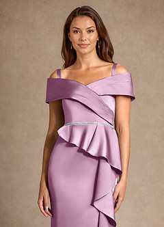 Azazie Dareia Mother of the Bride Dresses Wisteria Mermaid Off the Shoulder Stretch Satin Dress image8