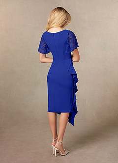 Azazie Eloise vestidos de madre de la novia Vestido de Azul Real de Crepé elástico de Recto con Plisado image2