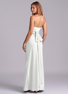 Azazie Ailanie Brudtärnklänningar Klä av Tubklänning i Stretch Satin Axelbandslös Vit image2