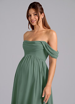 Azazie Saige Maternity Bridesmaid Dresses A-Line Pleated Chiffon Floor-Length Dress image6