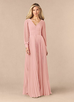 Azazie Zina Mother of the Bride Dresses Rosette A-Line Pleated Chiffon Dress image1
