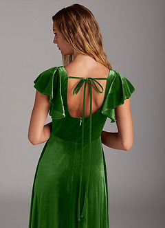 Azazie Bondi Bridesmaid Dresses Ivy A-Line Side Slit Velvet Dress image2